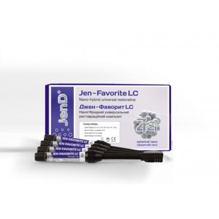 Jen-Favorite (ZrSi) Colored Starter Kit (Джен-Фаворіт LC (ZrSi)), Н-р: 4 х шпр.4г (Blue-Pearl, Orange-Fluo, Lime-Fluo, Golden-Pearl) - Кольоровий композит, наногібридний пакуємий (Джендентал-Україна)